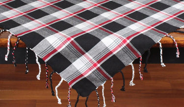 Winter Plaid Black, Red, Cream Table Square SQ044019 - The Fox Decor